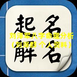 刘泽军八字命理分析（刘泽群 个人资料）